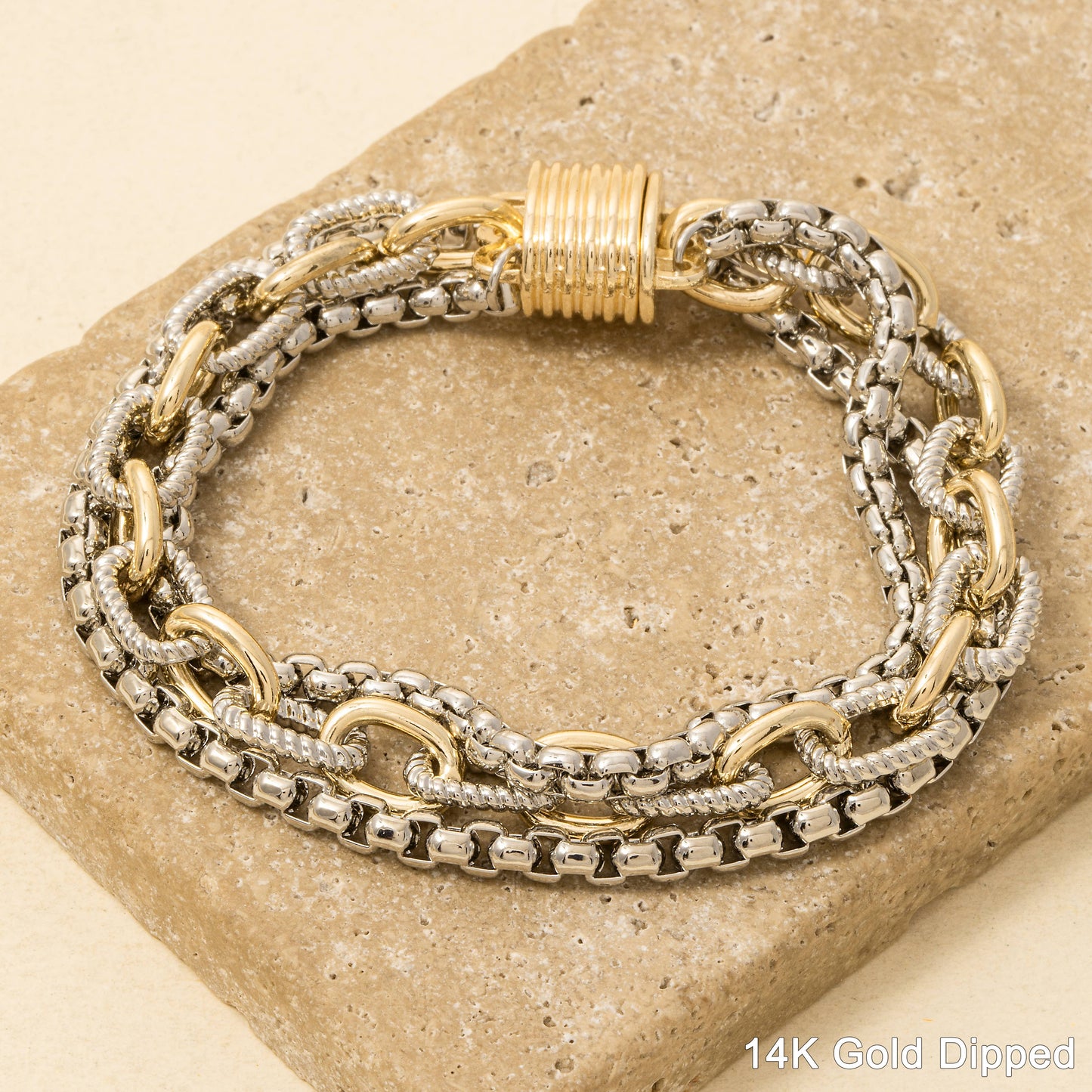 Magnetic Lock Gold Plated Bracelet