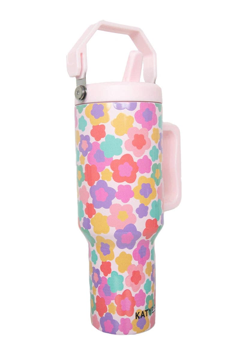 Groovy Multicolored Flowers Tumbler