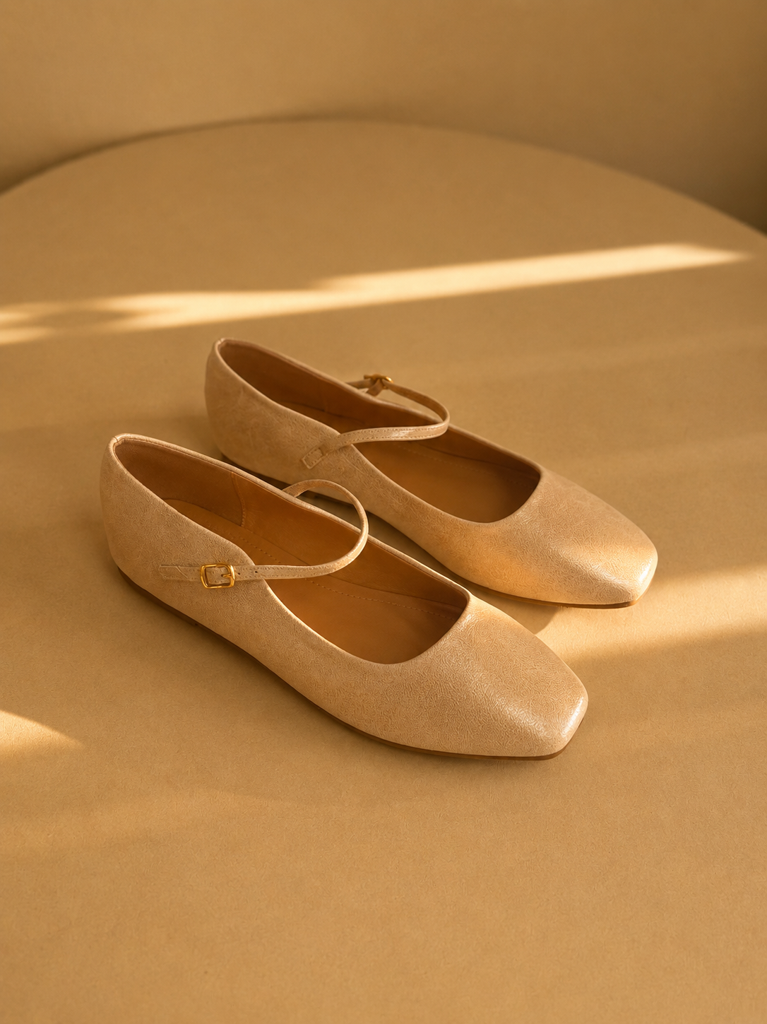 Another Life - In-Stock Brush Maryjane Almond Toe Flat