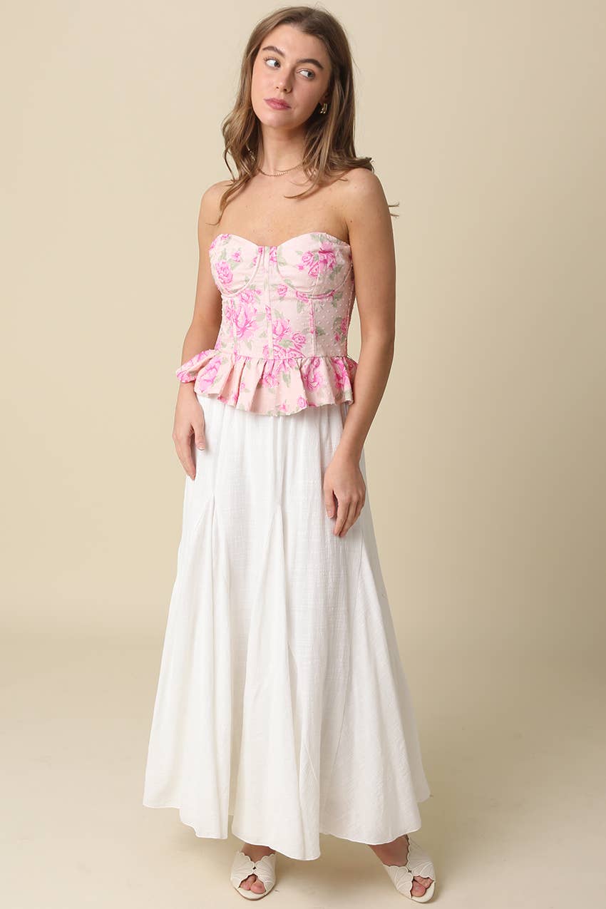 Selina Floral Peplum Corset Top
