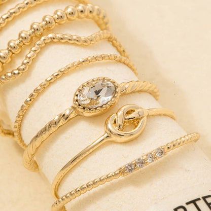 Assorted Ten Piece Metallic Ring Set