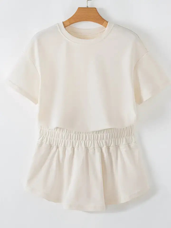 Blossom Cropped Tee and Ruffle High Waist Skort Set
