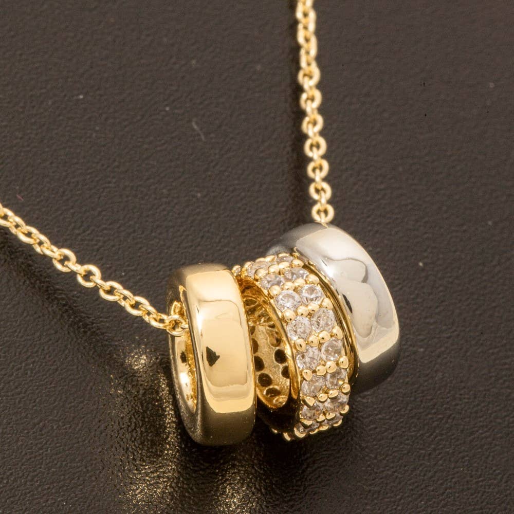 Triple Ring Charm Necklace