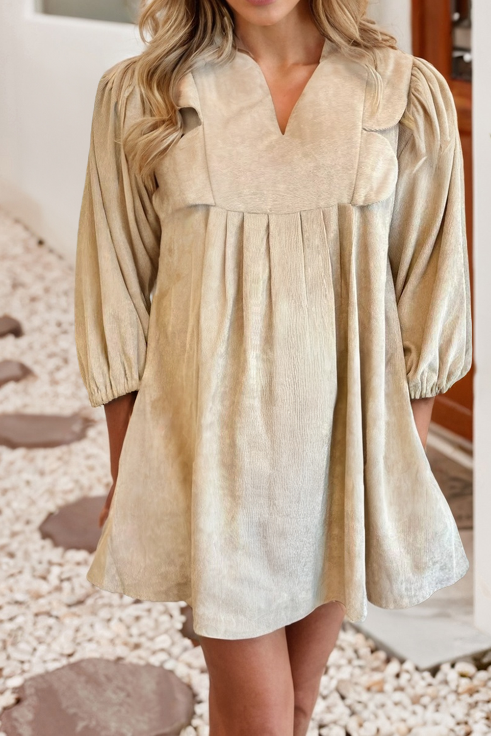 Nellie Scallop Plus Size Mini Dress