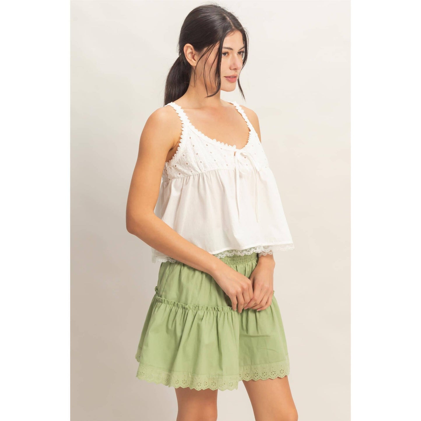 Selena Lace Trim Tank Top