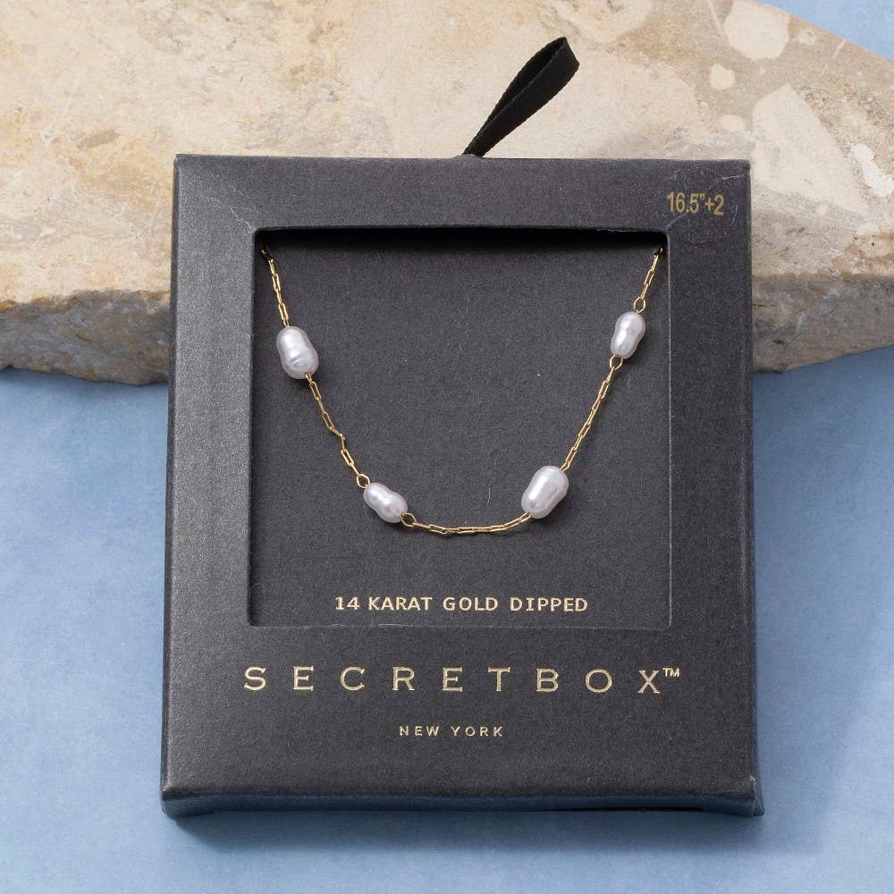 Pearl Paperclip Chain Necklace