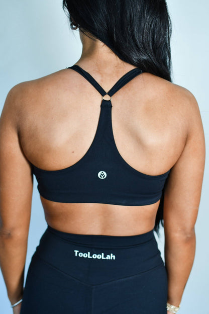 Cassie Core Racerback Bra - Black