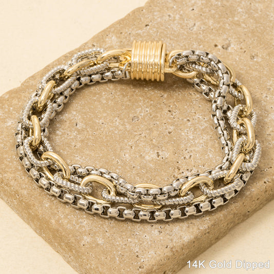 Magnetic Lock Gold Plated Bracelet