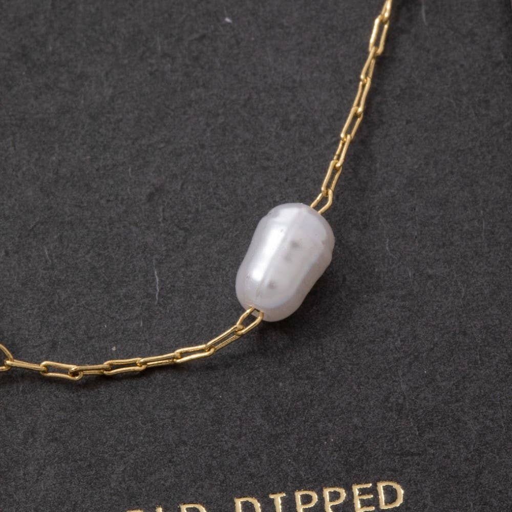 Pearl Paperclip Chain Necklace