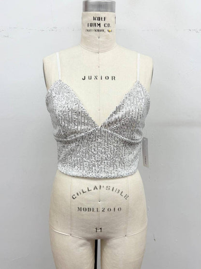 Sequin Game Day  Cropped Cami Top