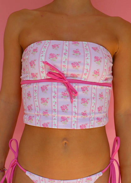 Bea Pink Floral Print Tankini Top