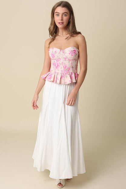 Selina Floral Peplum Corset Top