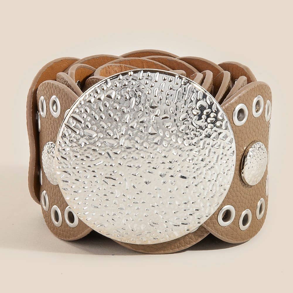 Oval Leather Disc Belt