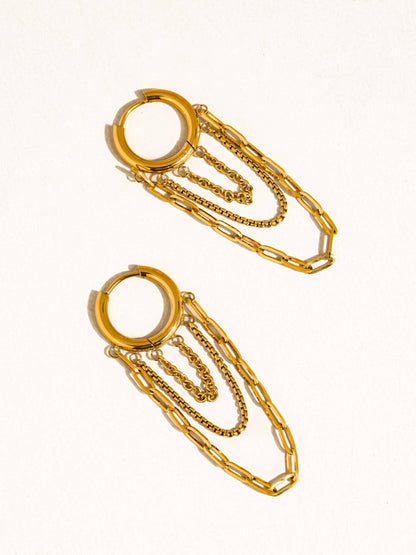 Vianne 18K Gold Non-Tarnish Chain Drop Earrings