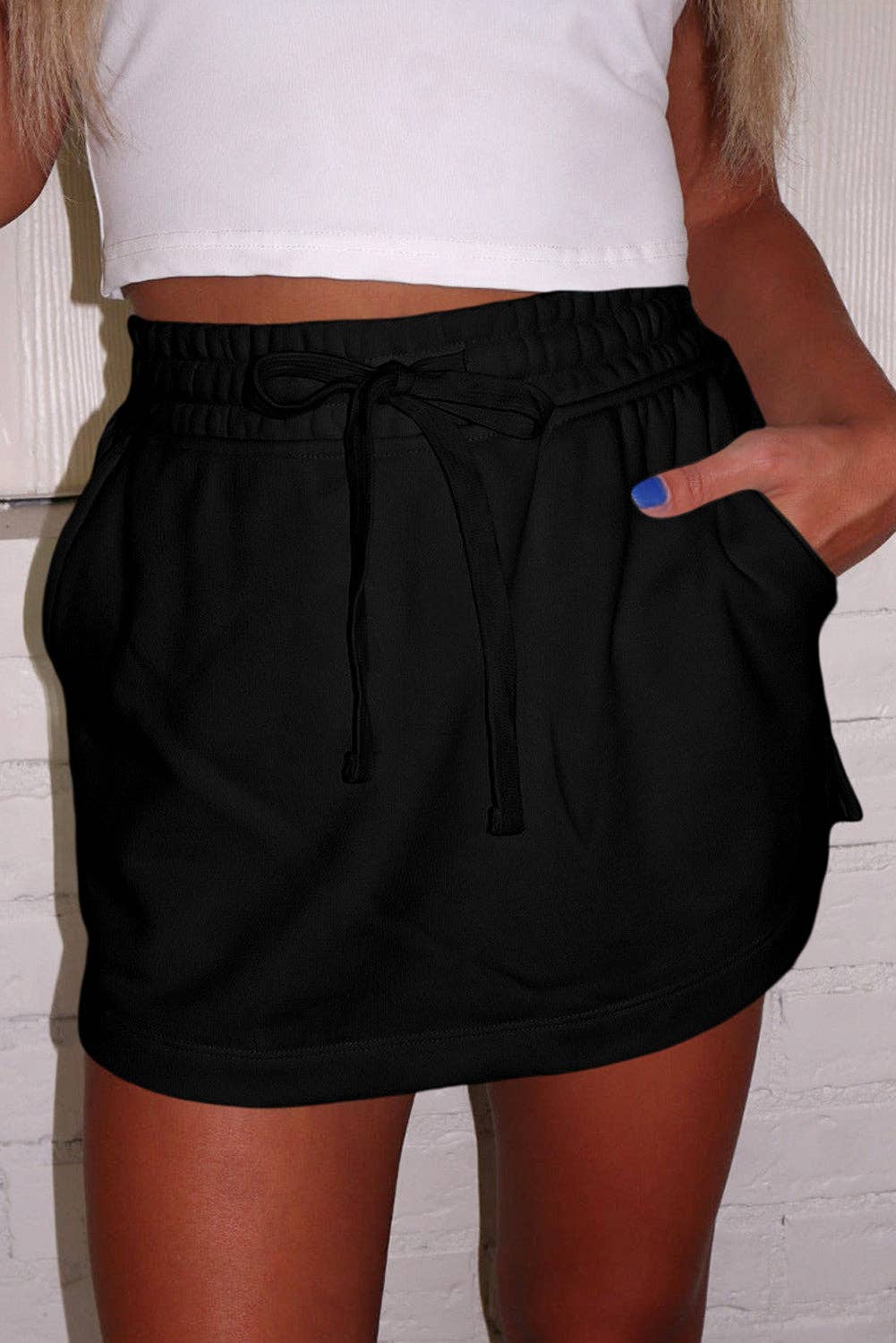 Cara Drawstring High Waist Lined Tennis Skorts