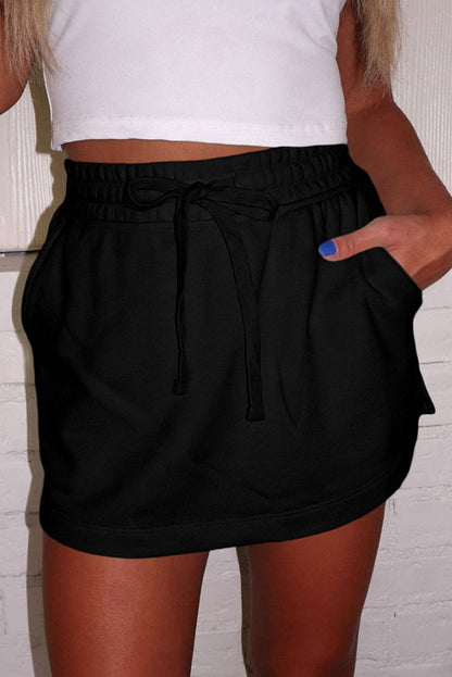 Cara Drawstring High Waist Lined Tennis Skorts