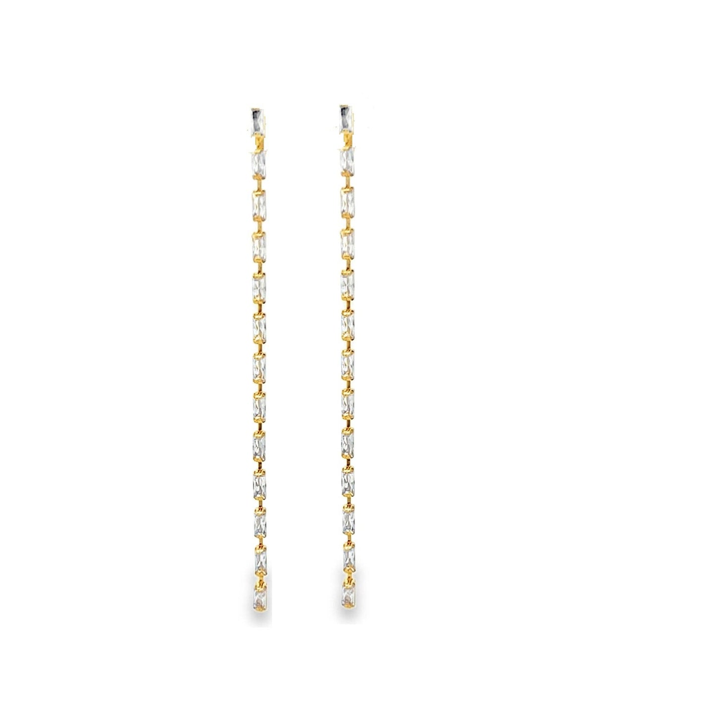 Baguette Link Drop Earrings