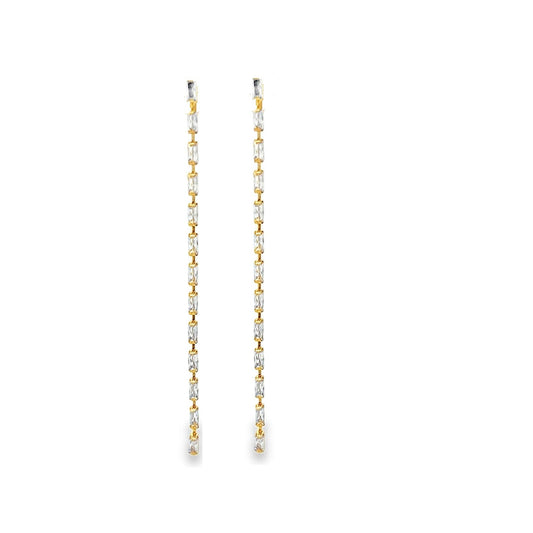 Baguette Link Drop Earrings