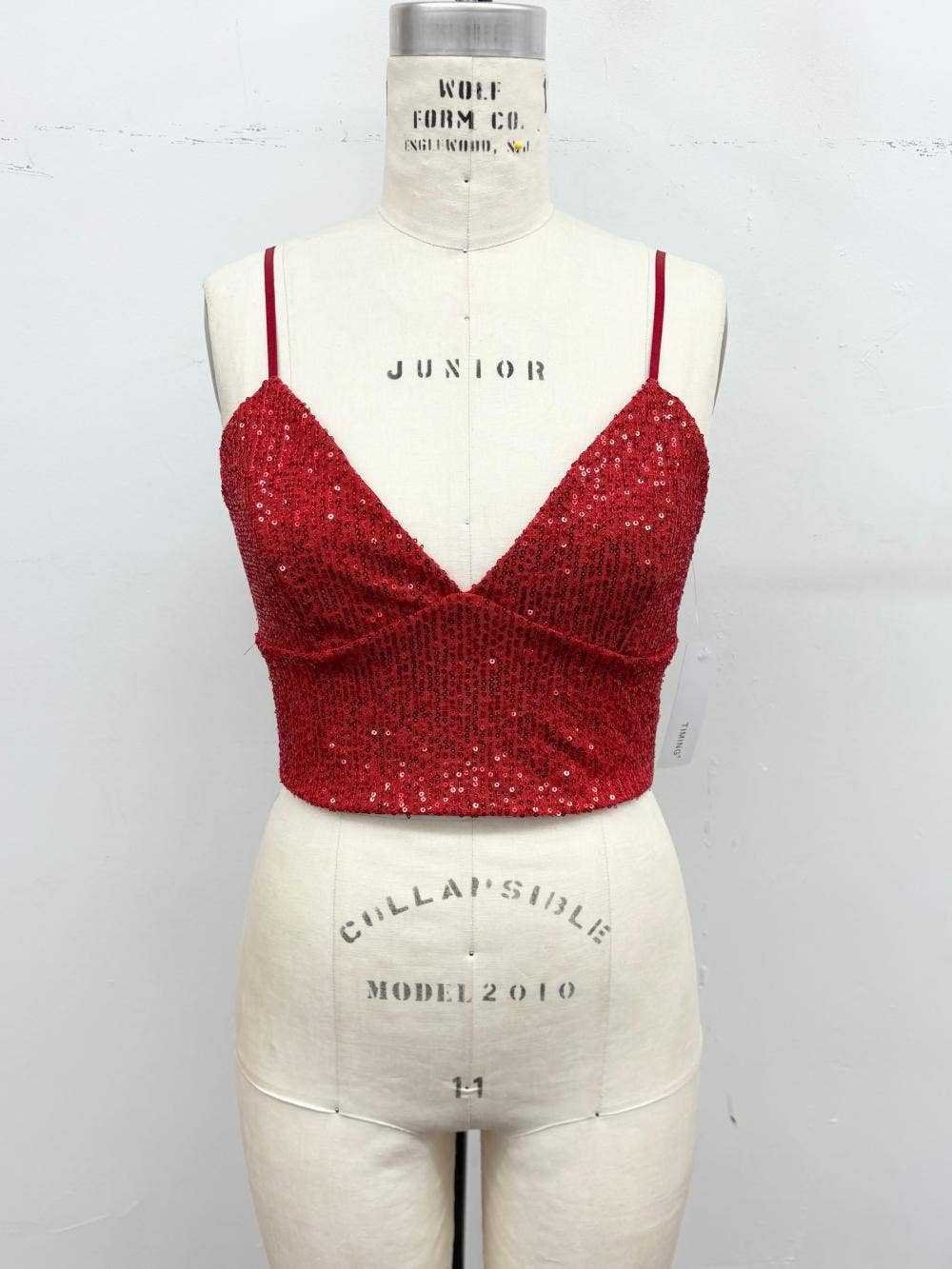 Sequin Game Day  Cropped Cami Top
