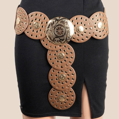 Vegan Leather Chain Belt