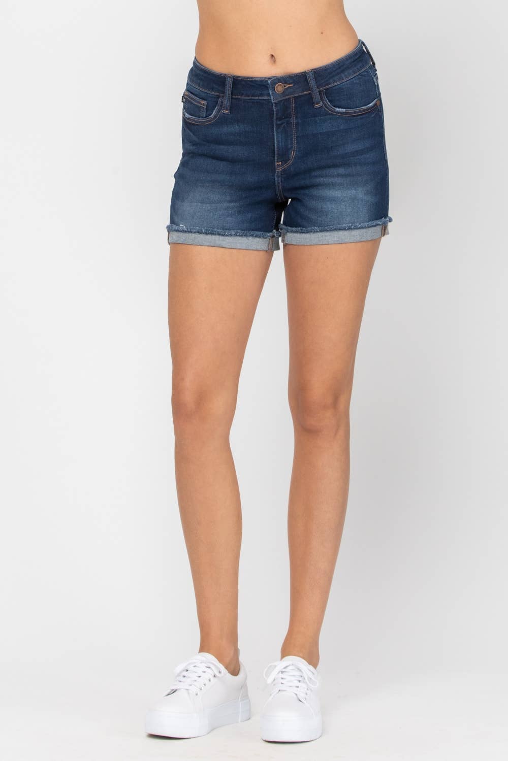 Jamie Mid-Rise Cuffed Hem Shorts (XL Only)