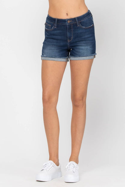 Jamie Mid-Rise Cuffed Hem Shorts (XL Only)