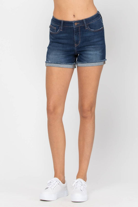 Jamie Mid-Rise Cuffed Hem Shorts (XL Only)