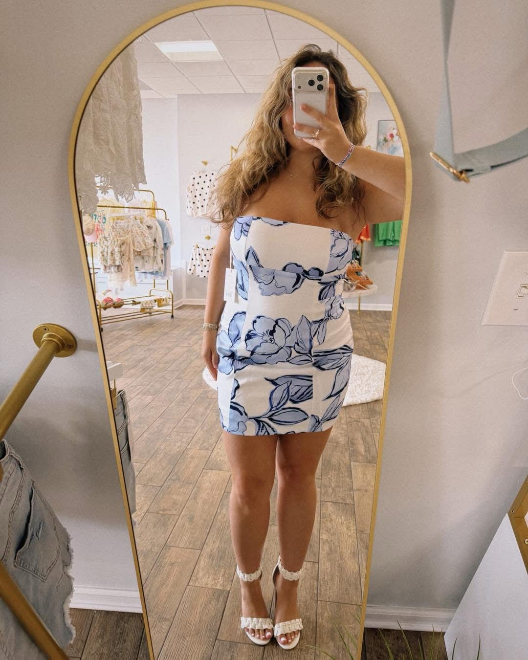 Strapless Floral Casual Mini Dress