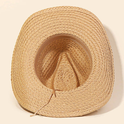 Cowrie Shell Straw Braided Cowboy Hat