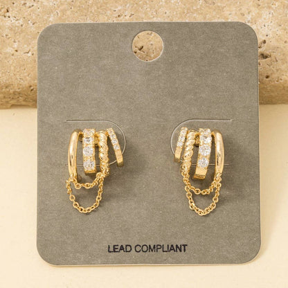 Drape Chain Hoop Earrings