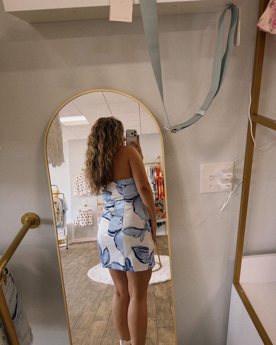 Strapless Floral Casual Mini Dress