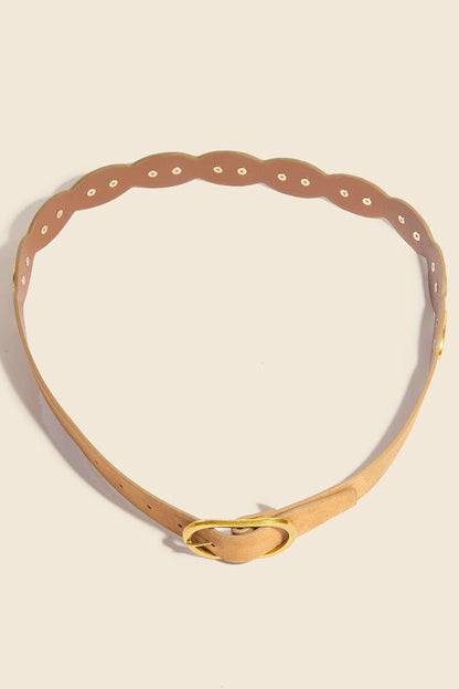 Oval Accent Suede Belt