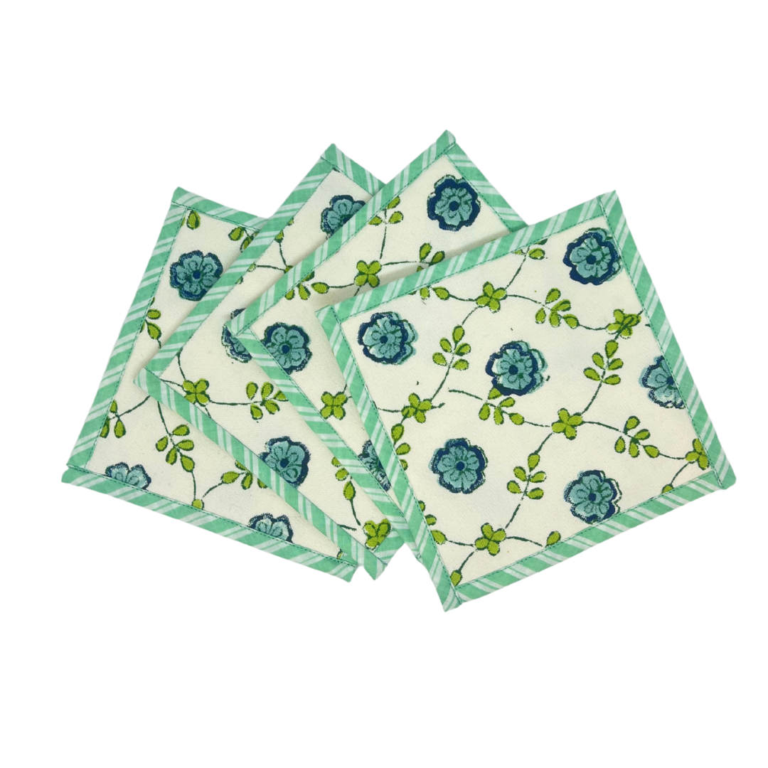 Carolina Canvas Coasters - Blue, SumnerEdit (Set of 4)