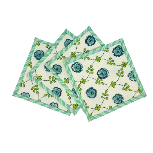 Carolina Canvas Coasters - Blue, SumnerEdit (Set of 4)