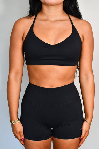 Cassie Core Racerback Bra - Black