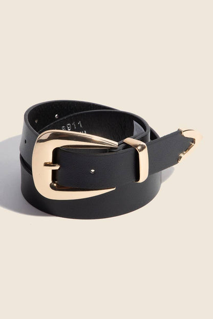 Smooth Black Leather Belt