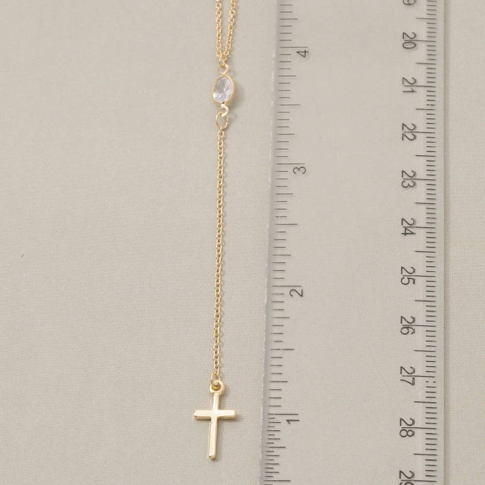 Cross Pendant Y Chain Necklace