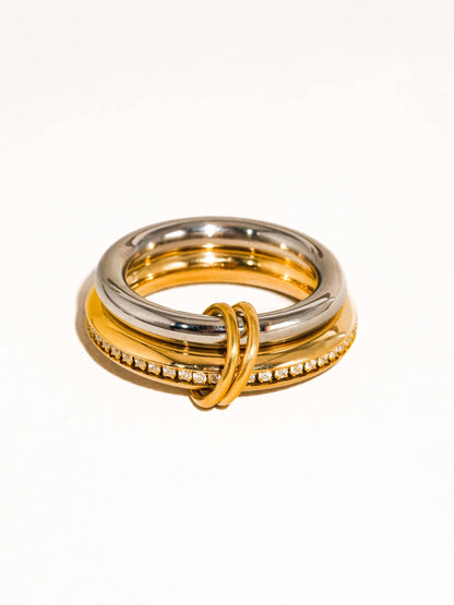 Bayard 18K Gold Non-Tarnish Multi Stack Ring