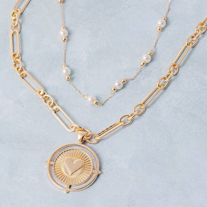Heart Coin Pendant Necklace