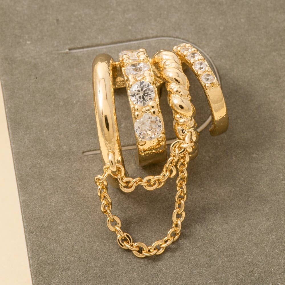 Drape Chain Hoop Earrings