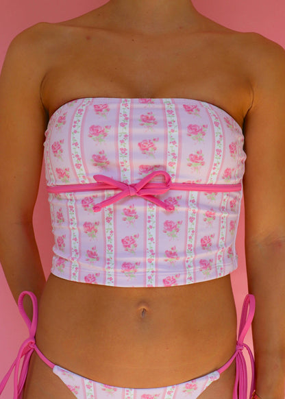 Bea Pink Floral Print Tankini Top