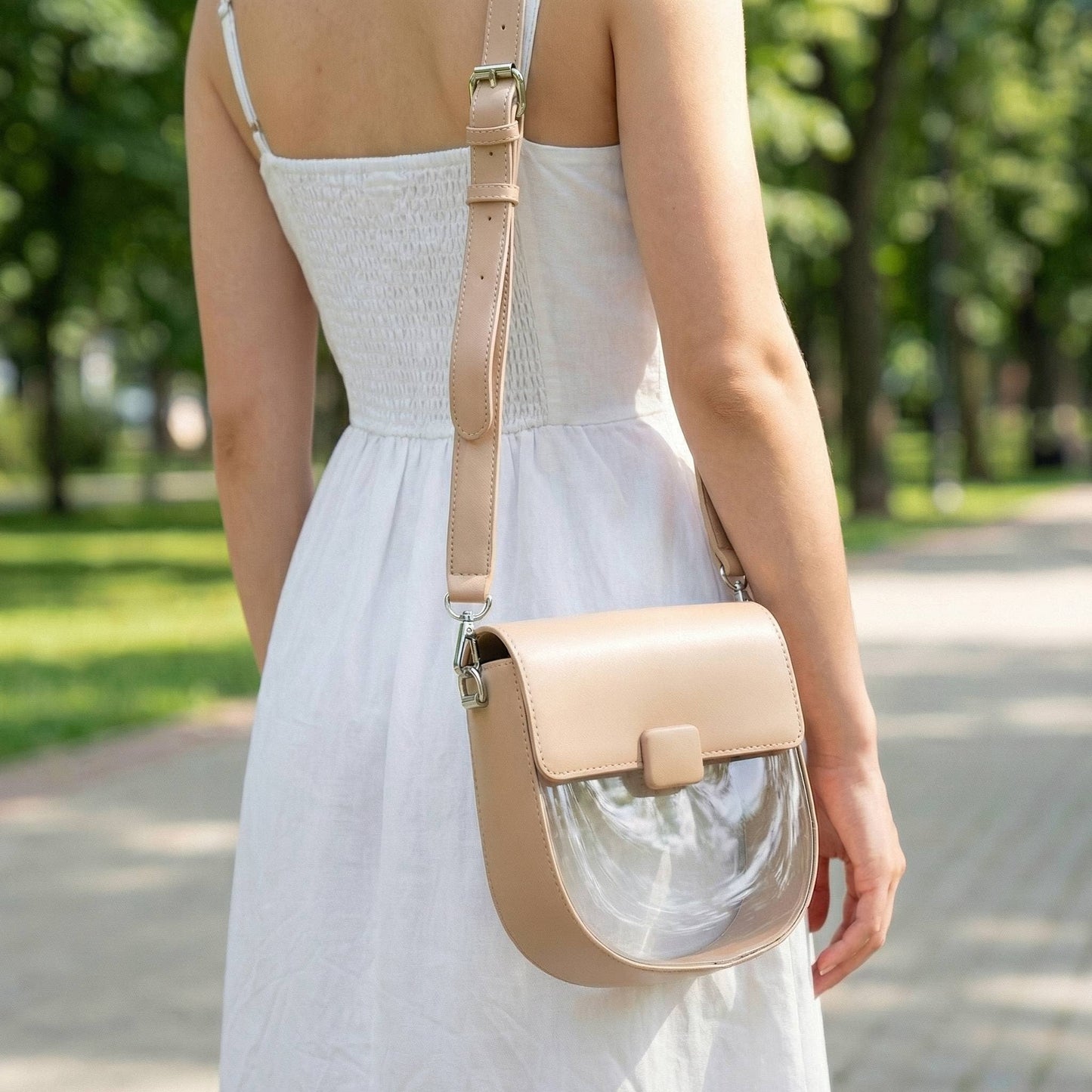 Laiken Leather Clear See Through Crossbody Bag