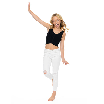 Amelia V-Neck Tank Top w/ Front Ruching