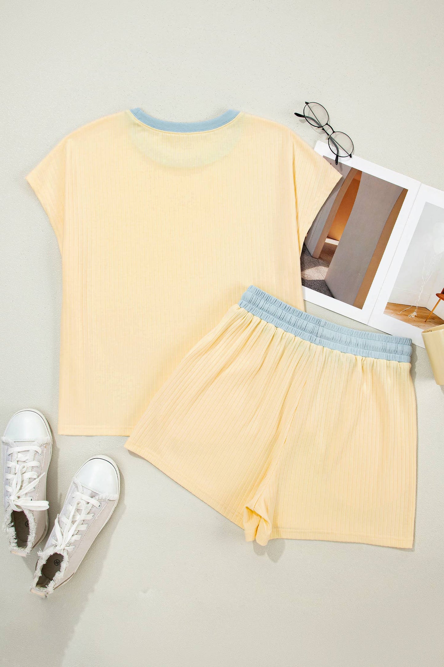 Laila Ribbed Shirt and Shorts Set