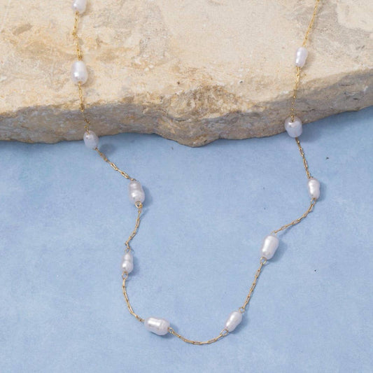 Pearl Paperclip Chain Necklace
