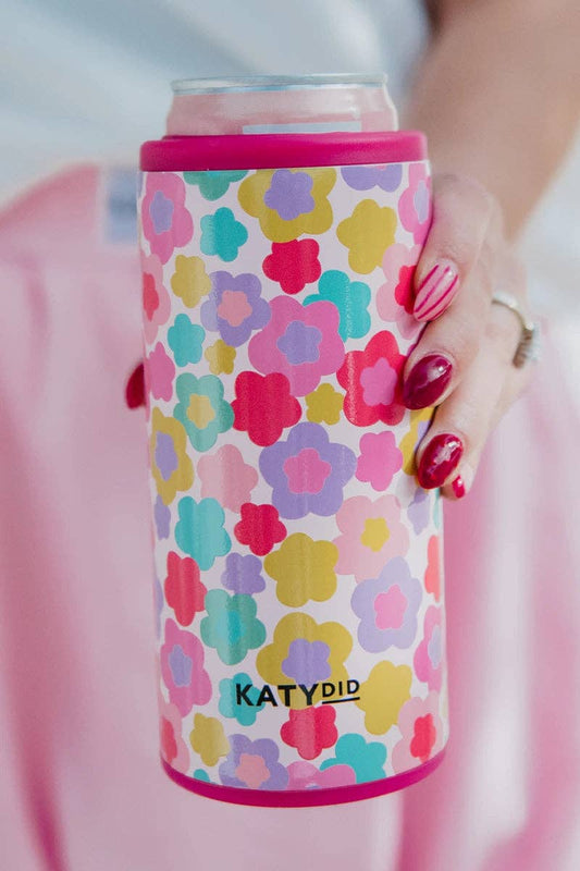 Groovy Flowers Tall Can Cooler
