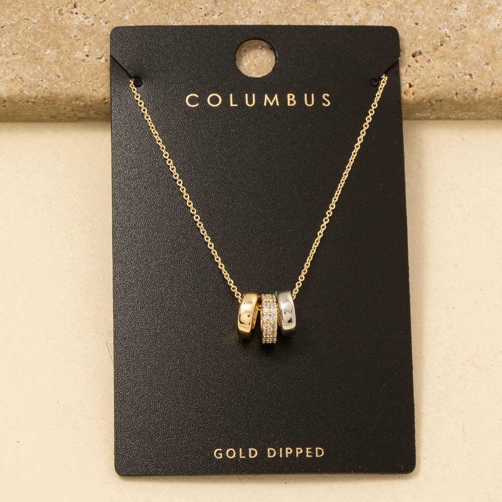 Triple Ring Charm Necklace