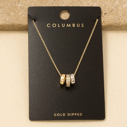 Triple Ring Charm Necklace