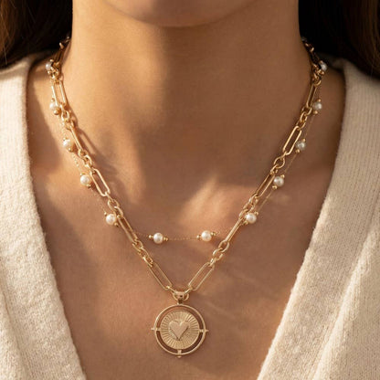 Heart Coin Pendant Necklace