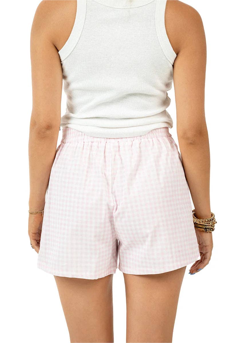 Light Pink Womens Boxers Plaid
